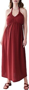 Halter Maxi Maternity Dress