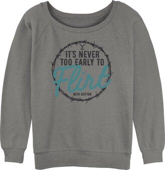 Women's Y Yellowstone Barbed Beth Junior's Raglan Pullover with Coverstitch