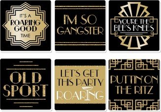 Big Dot Of Happiness Roaring 20's - Funny 1920s Art Deco Jazz Party Decor - Drink Coasters - Set of 6