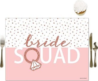 Big Dot of Happiness Bride Squad - Party Table Decorations - Rose Gold Bridal Shower or Bachelorette Party Placemats - Set of 16