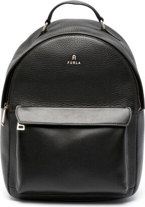 Logo-Lettering Leather Backpack