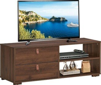TV Stand Entertainment Media Center Console for TV's up to 55'' w/Drawers Walnut