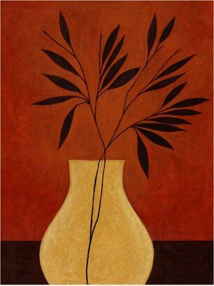 Pablo Esteban Yellow Vase with Leaves Canvas Art - 27