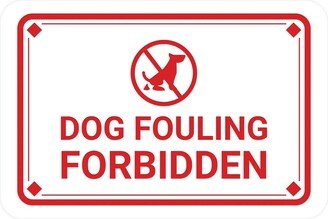 Classic Framed Diamond, Dog Fouling Forbidden Wall Or Door Sign