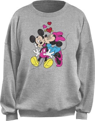 Women's Junior's Mickey Minnie Love Oversized Fleece-AD