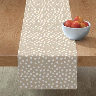 Table Runners: Soft Painted Dots Table Runner, 72X16, Beige