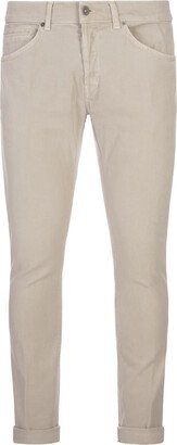 George Skinny Jeans In Beige Stretch Woven Cotton-AA