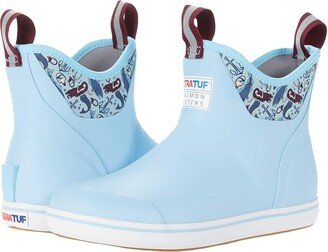 XTRATUF Salmon Sisters Blue Mermaid Life Ankle Deck Boot (Light Blue) Women's Shoes