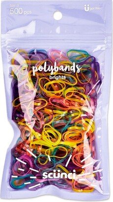 Medium Size Polyband Hair Ties In Re-Sealable Bag - 500ct