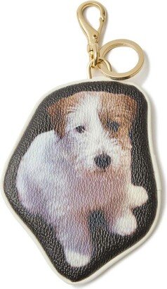 Dog-Print Faux-Leather Keyring