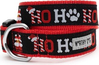 The Worthy Dog Ho Ho Ho! Adjustable Dog Collar - Black - S