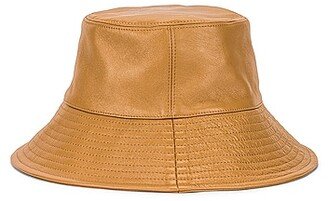 Lambskin Ebi Bucket Hat in Neutral,Brown