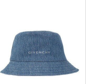 Logo-Embroidered Denim Bucket Hat