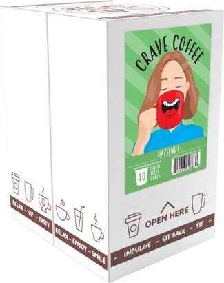 Crave Beverages Hazelnut Flavored Coffee Pods, Compatible Keurig 2.0 Brewers,40Ct