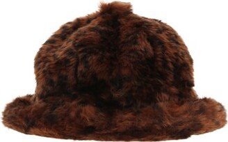 Faux Fur Logo Embroidered Casual Hat