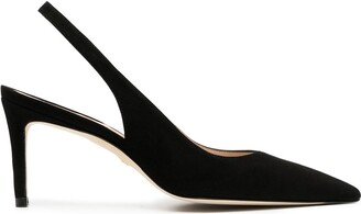 Pointed 75mm Suede Slingback Pumps
