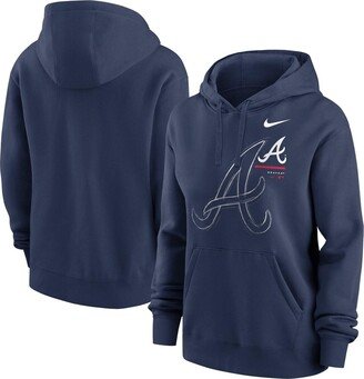 Women's Navy Atlanta Braves Big Game Pullover Hoodie