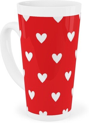 Mugs: Love Hearts - Red Tall Latte Mug, 17Oz, Red