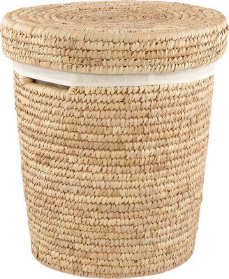 Round Palm Leaf Tapered Hamper Natural