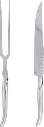 Laguiole 2pc Stainless Steel Carving Knife and Fork Set