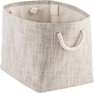 Fabric Storage Bin with Rope Handles Flax