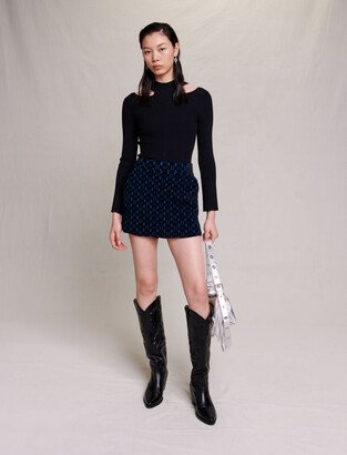 Velvet jacquard skort