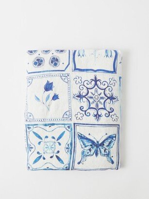 Azulejos Tile-print 300cm X 165cm Linen Tablecloth