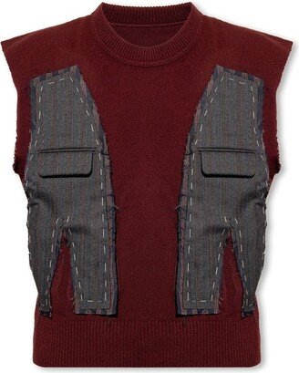 Panelled Detailed Knit Vest