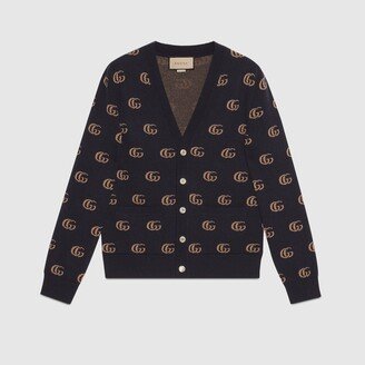 GG knit cashmere jacquard cardigan