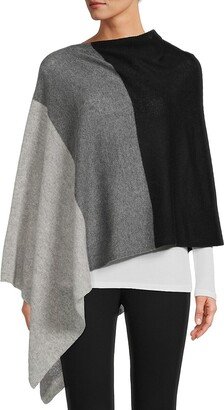 Colorblock Cashmere Poncho