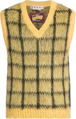 Windowpane Plaid Knit Vest