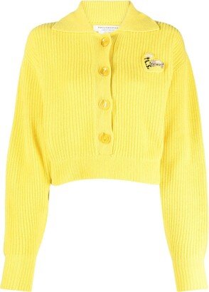 Yellow Virgin Wool-cashmere Blend Cardigan