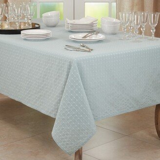 Saro Lifestyle Solid Color Tablecloth With Stitched Line Design, Aqua,