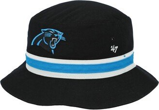 Men's Black Carolina Panthers Striped Bucket Hat