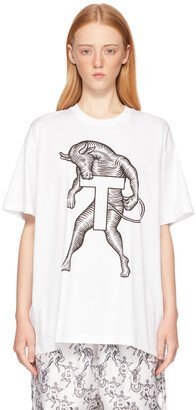 White Mythical Alphabet Large 'T' T-Shirt