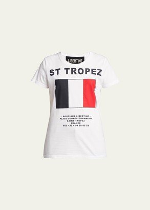 St Tropez Flag-Print T-Shirt
