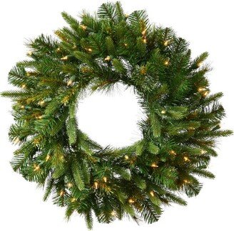 30 Cashmere Artificial Christmas Wreath with Warm White Battery Operated LED Lights