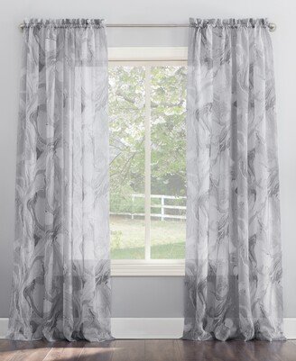 No. 918 Cristo Crushed Voile Sheer Rod Pocket Single Curtain Panel, 51 x 84