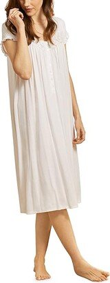 Cap Sleeve Waltz Gown (White) Women's Pajama-AA