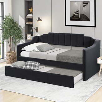 Calnod Twin Size Upholstered Daybed with Wheels, Folding Double Bed