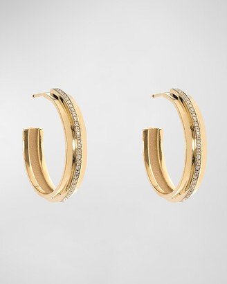 Staircase Three-Tier Diamond Hoop Earrings