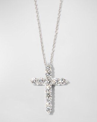 18 White Gold Diamond Cross Pendant Necklace, 0.45ct