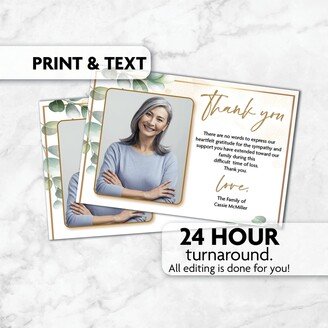 Memorial Thank You Card | Eucalyptus Print, Text Or Email