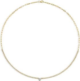 Moon & Meadow 14K Yellow Gold Diamond Pave Heart Collar Necklace, 18 - 100% Exclusive