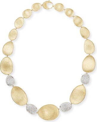 Diamond Lunaria 18k Gold 4-Pave Necklace, 18L