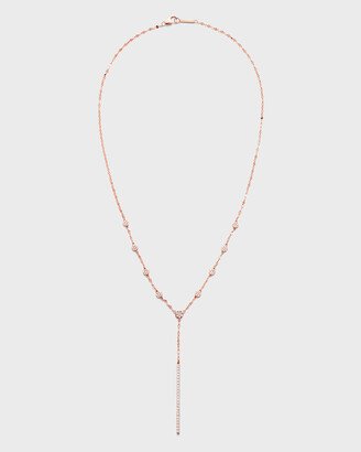 Disc Chime 14k Rose Gold Diamond Lariat