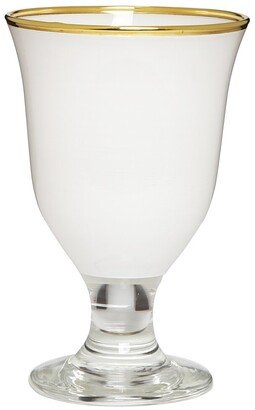 Alice Pazkus Short Stem Water Glasses White With Clear Stem And Rim Set Of 6