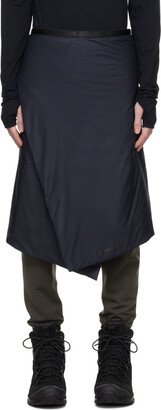 Black Puffy Square Midi Skirt