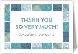 Thank You Cards: Blocky Tile Thank You Card, Blue, 3X5, Matte, Folded Smooth Cardstock