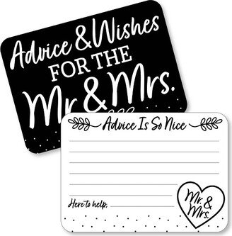 Big Dot of Happiness Mr. and Mrs. - Wish Card Black and White Wedding or Bridal Shower Activities - Shaped Advice Cards Game - Set of 20